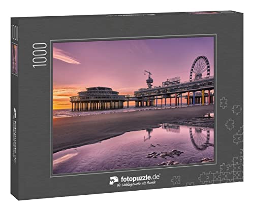 fotopuzzle.de: Puzzle 1000 Teile „Rosa Sonnenuntergang am Pier in Scheveningen Strand“