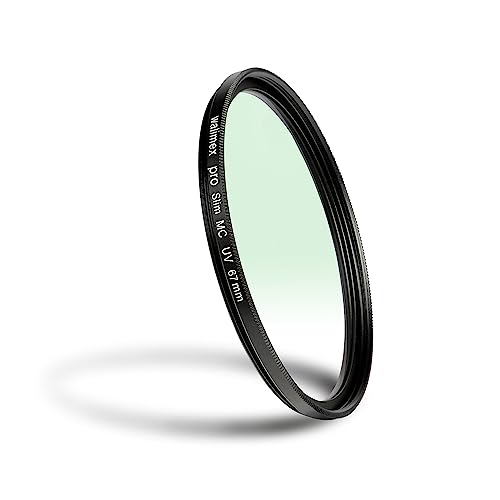 Walimex pro UV-Filter Slim MC 67mm - Schutz vor UV-Strahlen und Verschmutzung, Hochwertige Mehrschichtvergütung, mit äußerst dünner, gering auftragender Metallfassung, Inkl. Schutzhülle