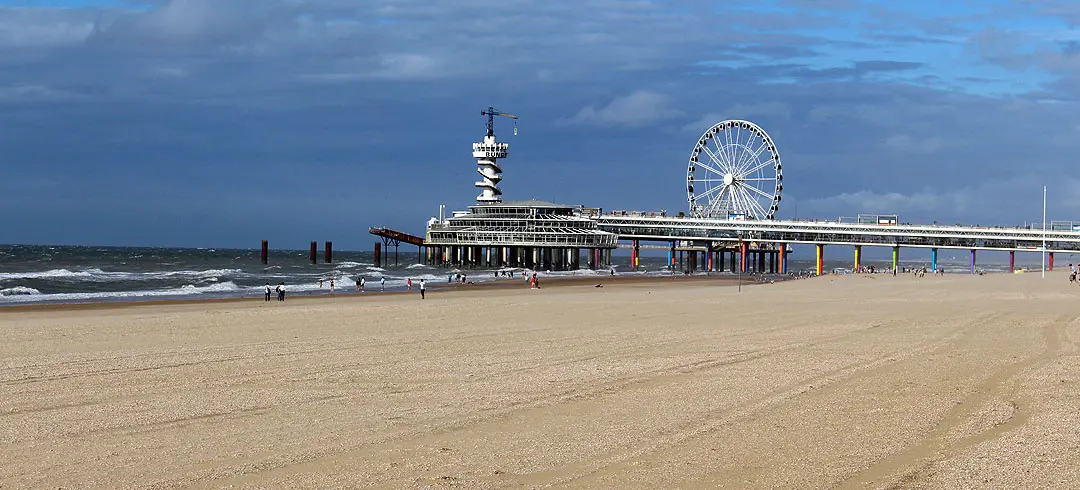 Nederland， Scheveningen Blick Auf Strand Und Kurhaus Vintage Print Photochr