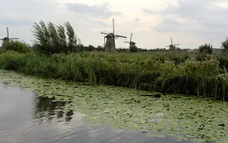 Die Mühlenanlagen in Kinderdijk-Elshout im UNESCO Welterbe Check sehenswuerdigkeiten-den-haag-Kinderdijk-suedholland-reisetipps-niederlande-titel